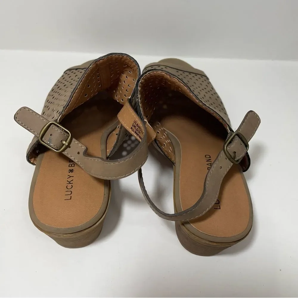 Lucky Brand Grey Leather Sandals